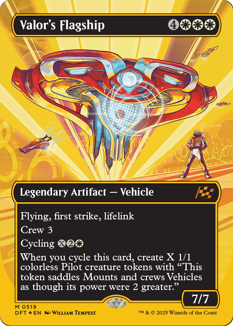 Valor's Flagship (Borderless) (First-Place Foil) (DFT-519) [Aetherdrift] Foil
