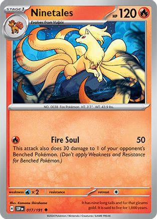 Ninetales (017) [SV08 Surging Sparks] Reverse Holofoil - Uncommon