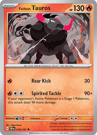 Paldean Tauros (018/191) [SV08 Surging Sparks] Reverse Holofoil - Uncommon