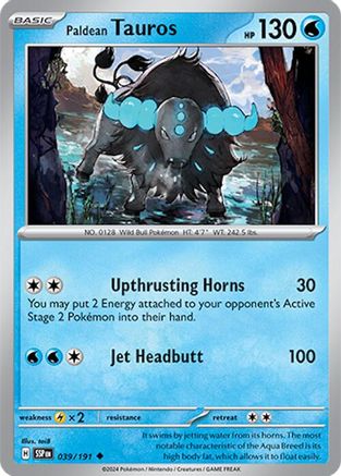 Paldean Tauros (039/191) [SV08 Surging Sparks] Reverse Holofoil - Uncommon