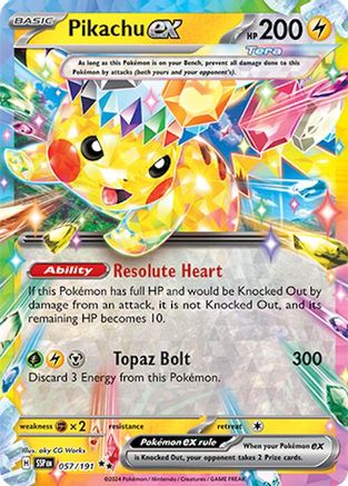 Pikachu ex (057/191) [SV08 Surging Sparks] Holofoil - Double Rare