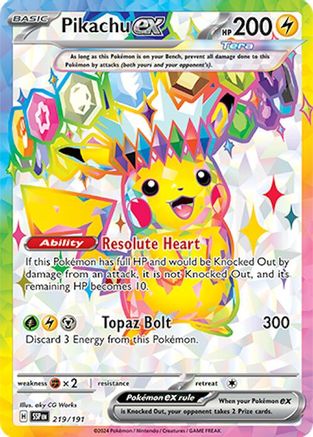 Pikachu ex (219/191) [SV08 Surging Sparks] Holofoil - Ultra Rare