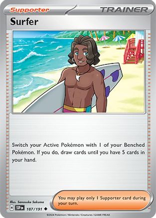 Surfer (187/191) [SV08 Surging Sparks] Reverse Holofoil - Uncommon