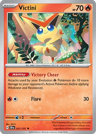 Victini (021) [SV08 Surging Sparks] Reverse Holofoil - Uncommon