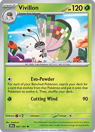 Vivillon (007/191) [SV08 Surging Sparks] Reverse Holofoil - Uncommon