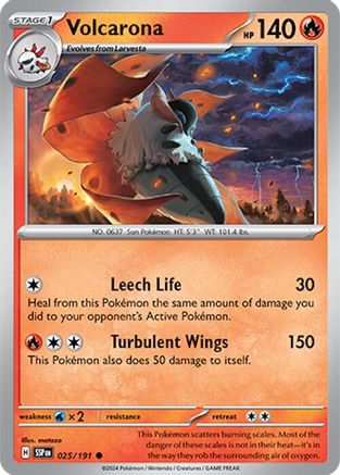 Volcarona (025) [SV08 Surging Sparks] Reverse Holofoil - Common