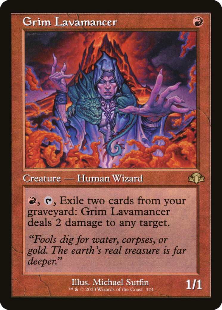 Grim Lavamancer (Retro Frame) (DMR-324) [Dominaria Remastered] Foil