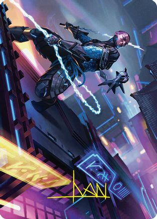 Kaito, Cunning Infiltrator Art Card (51/54) (Gold-Stamped Signature) (ASFDN-051) [Art Series: Foundations]