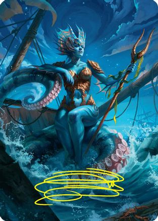Kiora, the Rising Tide Art Card (30/54) (Gold-Stamped Signature) (ASFDN-030) [Art Series: Foundations]