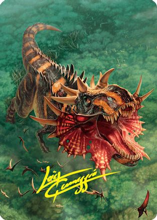 Gigantosaurus Art Card (53/54) (Gold-Stamped Signature) (ASFDN-053) [Art Series: Foundations]