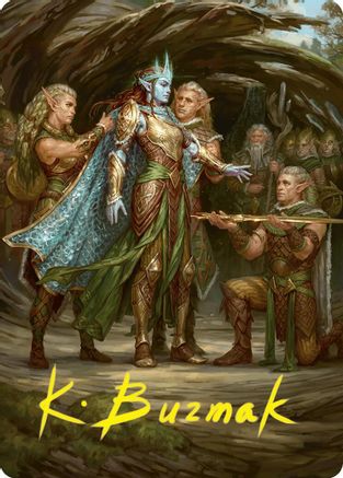 Lathril, Blade of the Elves Art Card (48/54) (Gold-Stamped Signature) (ASFDN-048) [Art Series: Foundations]
