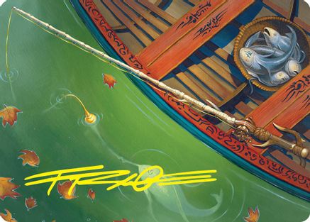 Fishing Pole Art Card (18/54) (Gold-Stamped Signature) (ASFDN-018) [Art Series: Foundations]