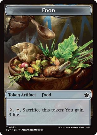 Food // Treasure Double-Sided Token (FDN-22 // 23) [Foundations] Foil