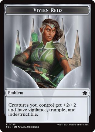 Emblem - Vivien Reid // Elf Warrior Double-Sided Token (FDN-25 // 19) [Foundations]