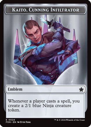 Emblem - Kaito, Cunning Infiltrator // Ninja Doubled-Sided Token (FDN-24 // 12) [Foundations] Foil