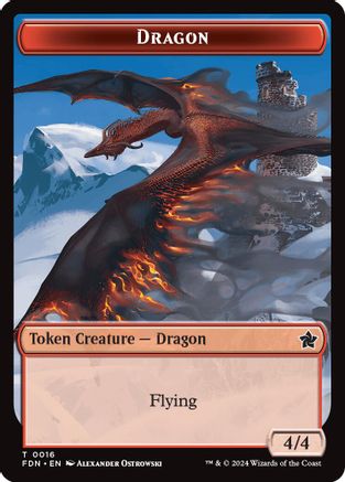 Dragon (0016) // Dragon (0017) Doubled-Sided Token (FDN-16 // 17) [Foundations] Foil