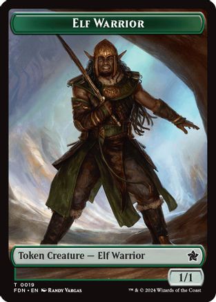 Elf Warrior // Raccoon Doubled-Sided Token (FDN-19 // 20) [Foundations] Foil