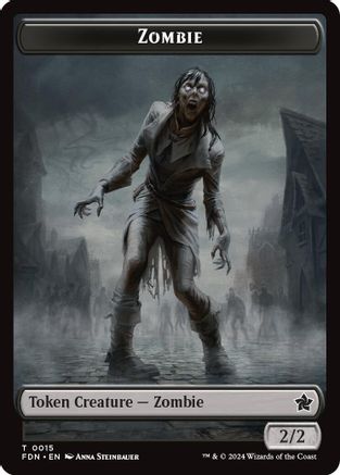 Zombie // Insect Doubled-Sided Token (FDN-15 // 21) [Foundations] Foil