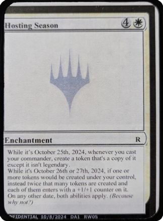 Hosting Season [Un-Known Event Playtest Cards]