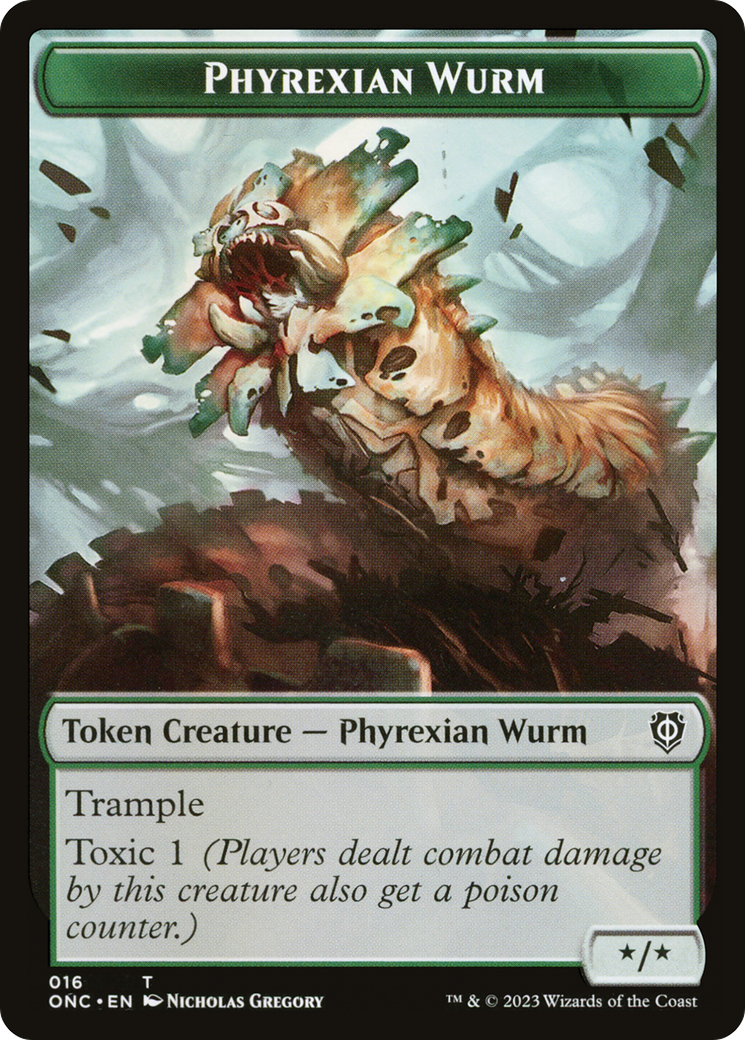 Phyrexian Wurm (TONC-016) [Phyrexia: All Will Be One Commander Tokens]