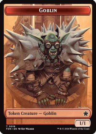 Goblin // Treasure Double-Sided Token (FDN-18 // 23) [Foundations]
