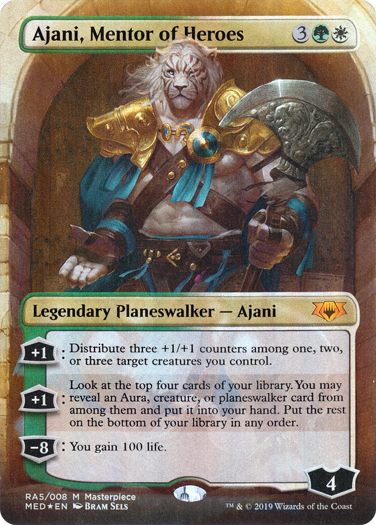 Ajani, Mentor of Heroes (MED2-RA5) (Borderless) [Mythic Edition] Foil
