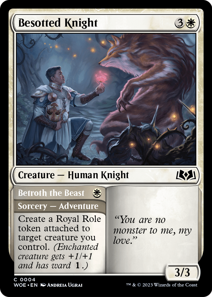 Besotted Knight (WOE-004) [Wilds of Eldraine] Foil