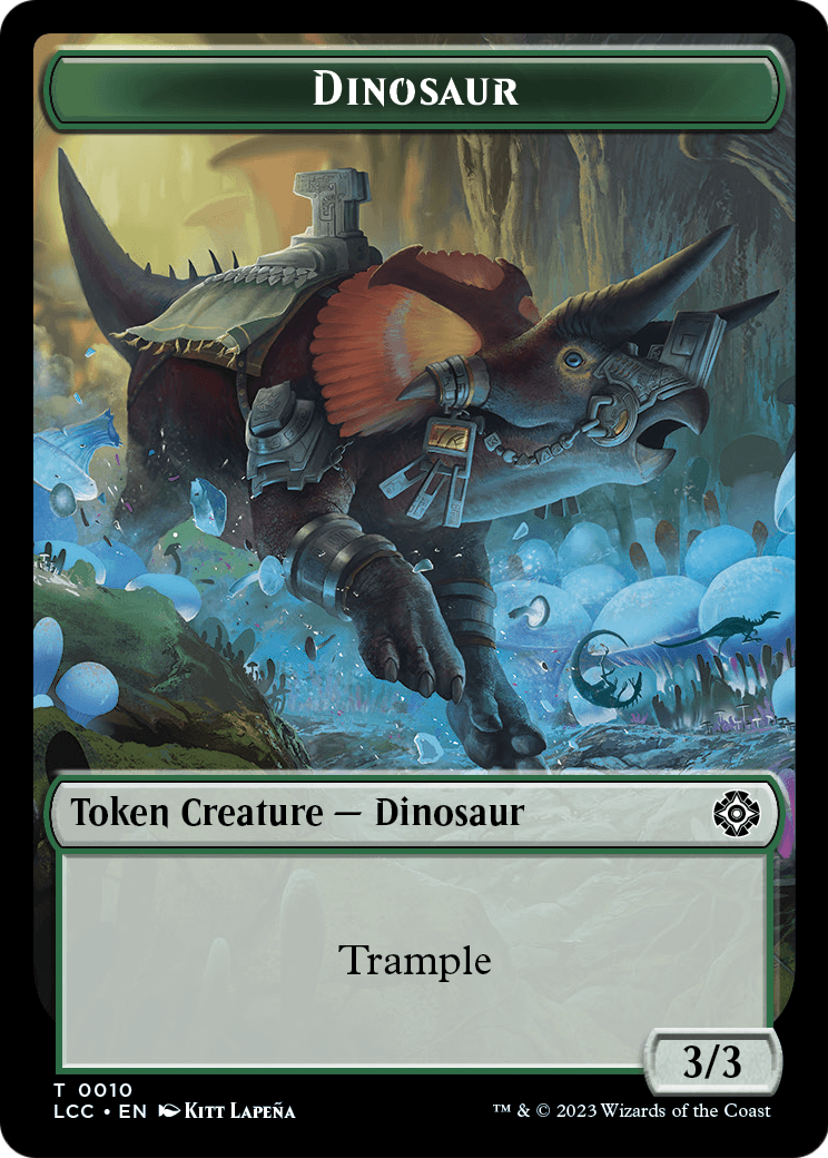Dinosaur (TLCC-010) [The Lost Caverns of Ixalan Commander Tokens] Foil