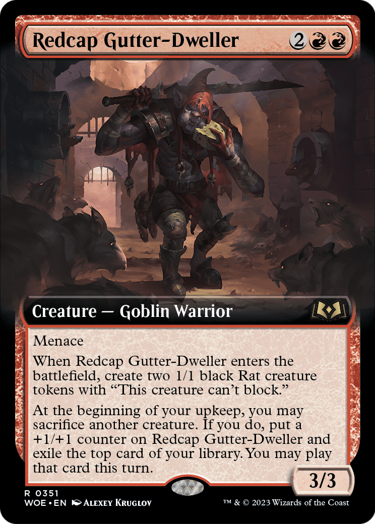 Redcap Gutter-Dweller (Extended Art) (WOE-351) [Wilds of Eldraine] Foil