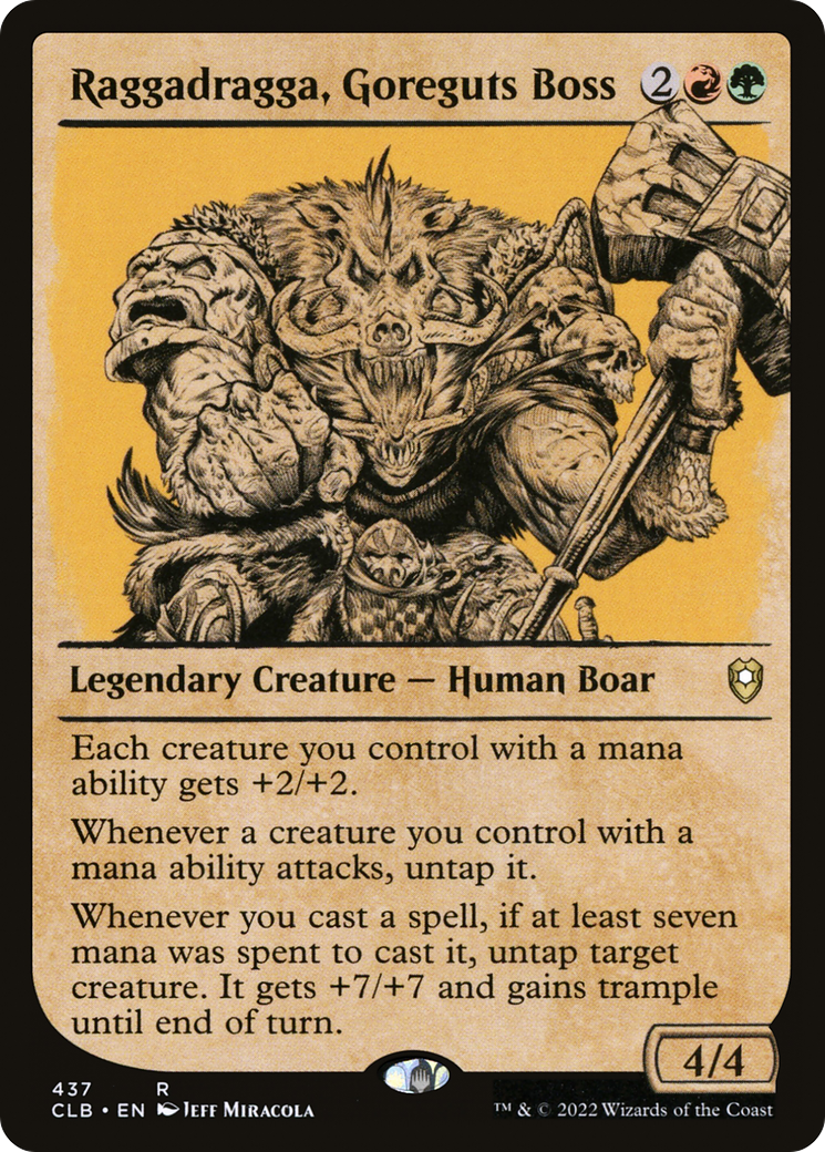 Raggadragga, Goreguts Boss (Showcase) (CLB-437) [Commander Legends: Battle for Baldur's Gate] Foil