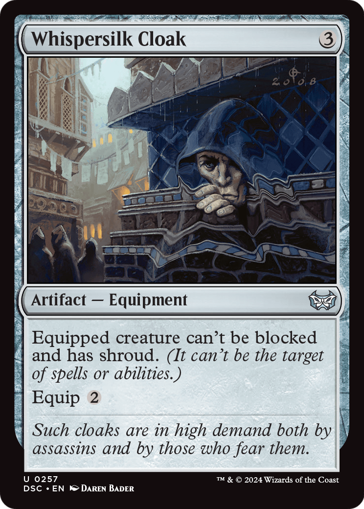 Whispersilk Cloak (DSC-257) [Duskmourn: House of Horror Commander]