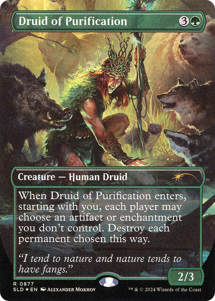 Druid of Purification (SLD-877) (Borderless) [Secret Lair Drop] Foil