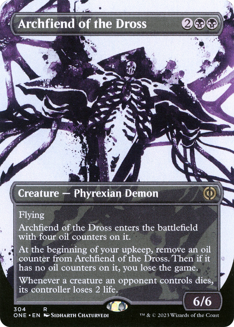 Archfiend of the Dross (Showcase) (ONE-304) (Borderless) [Phyrexia: All Will Be One] Foil