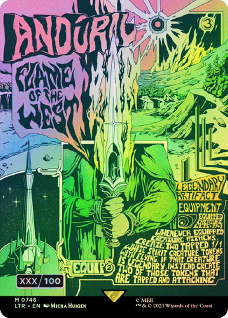 Anduril, Flame of the West (Borderless Poster) (Serial Numbered) (LTR-746) [The Lord of the Rings: Tales of Middle-earth] Foil
