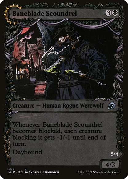 Baneblade Scoundrel (Showcase) (MID-289) [Innistrad: Midnight Hunt] Foil