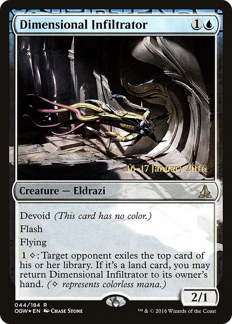 Dimensional Infiltrator (PRE-44S) [Oath of the Gatewatch Promos] Foil