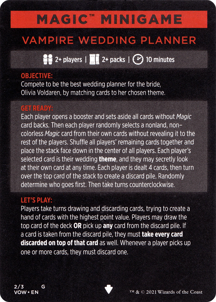 Vampire Wedding Planner // Vampire Wedding Planner (cont'd) (MVOW-002) [Innistrad: Crimson Vow Minigames]