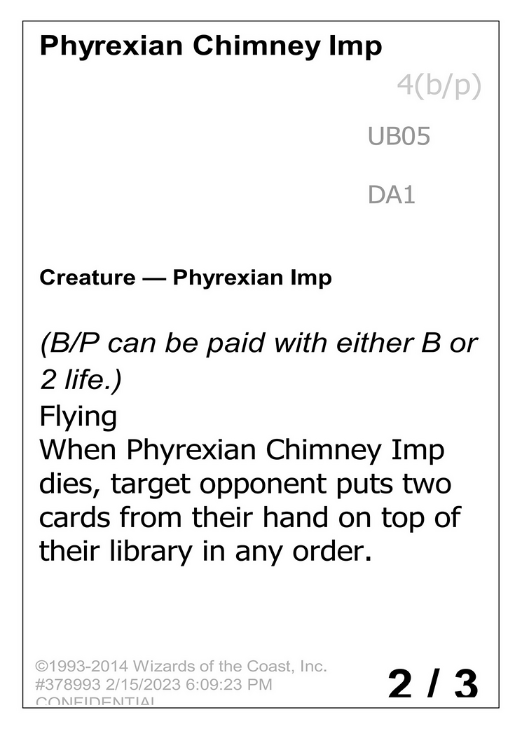 Phyrexian Chimney Imp [Unknown Event]