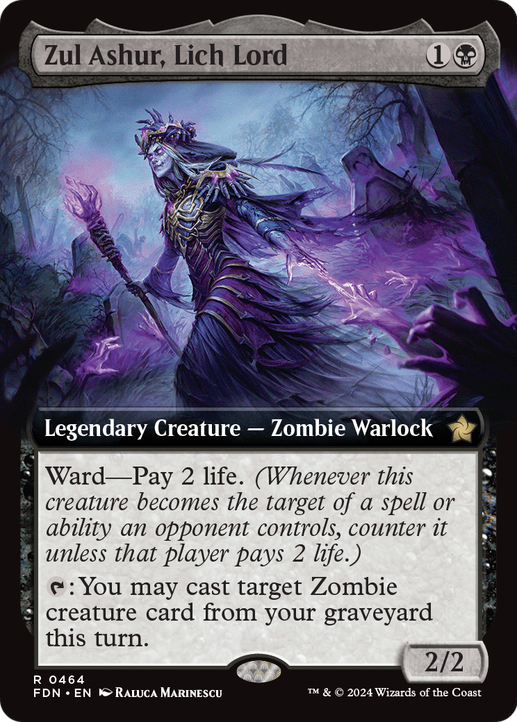 Zul Ashur, Lich Lord (Extended Art) (FDN-464) [Foundations] Foil