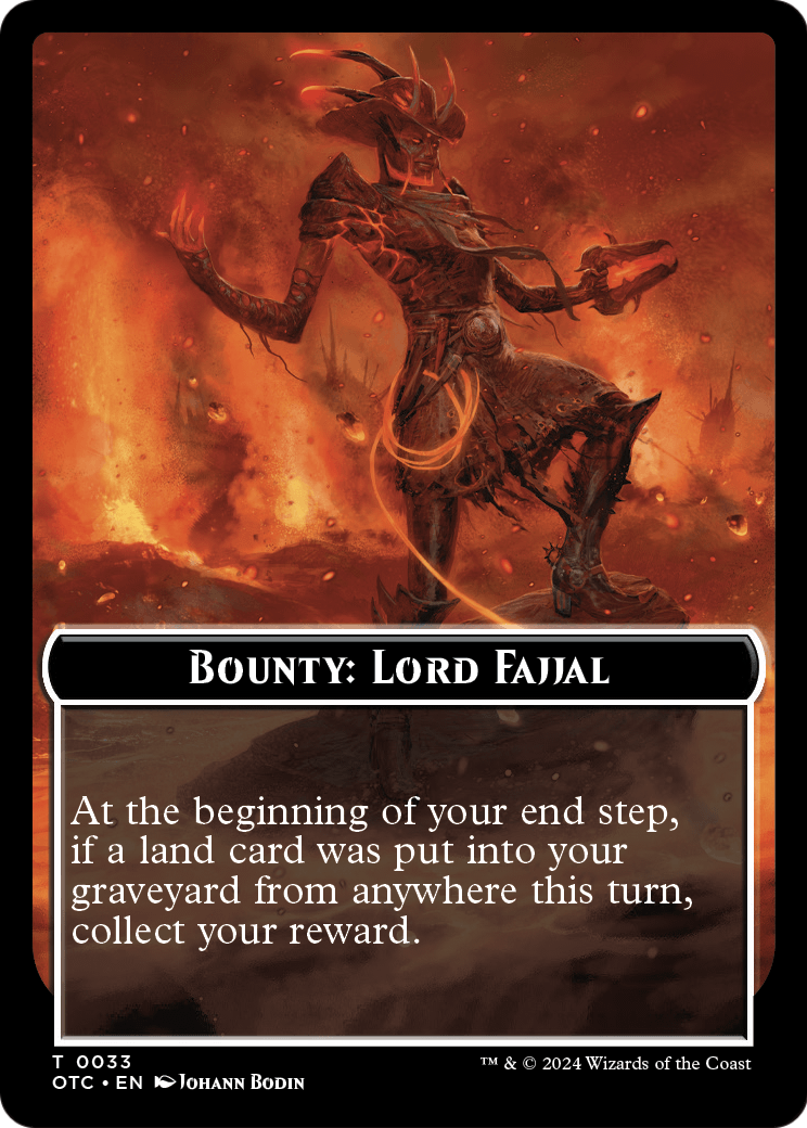 Bounty: Lord Fajjal // Wanted! (TOTC-033) [Outlaws of Thunder Junction Commander Tokens]