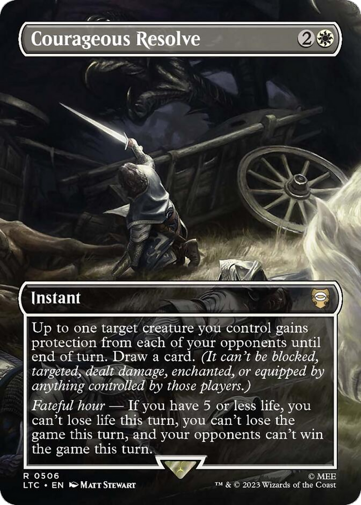 Courageous Resolve (Borderless) (LTC-506) [Tales of Middle-earth Commander] Foil