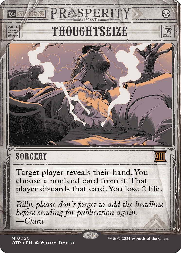 Thoughtseize (OTP-020) (Showcase) (Borderless) [Breaking News] Foil