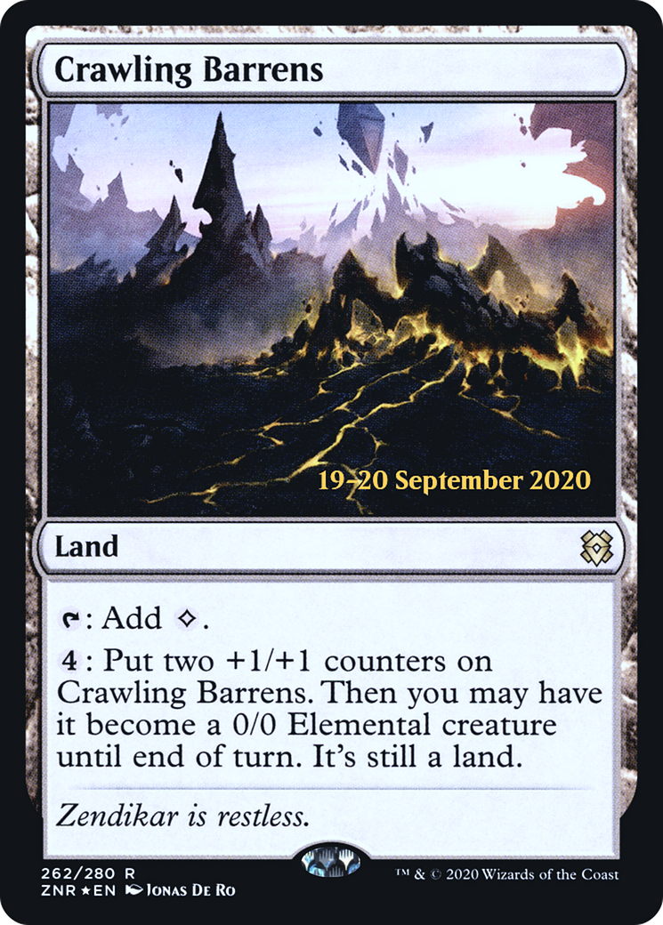Crawling Barrens (PRE-262S) [Zendikar Rising Promos] Foil
