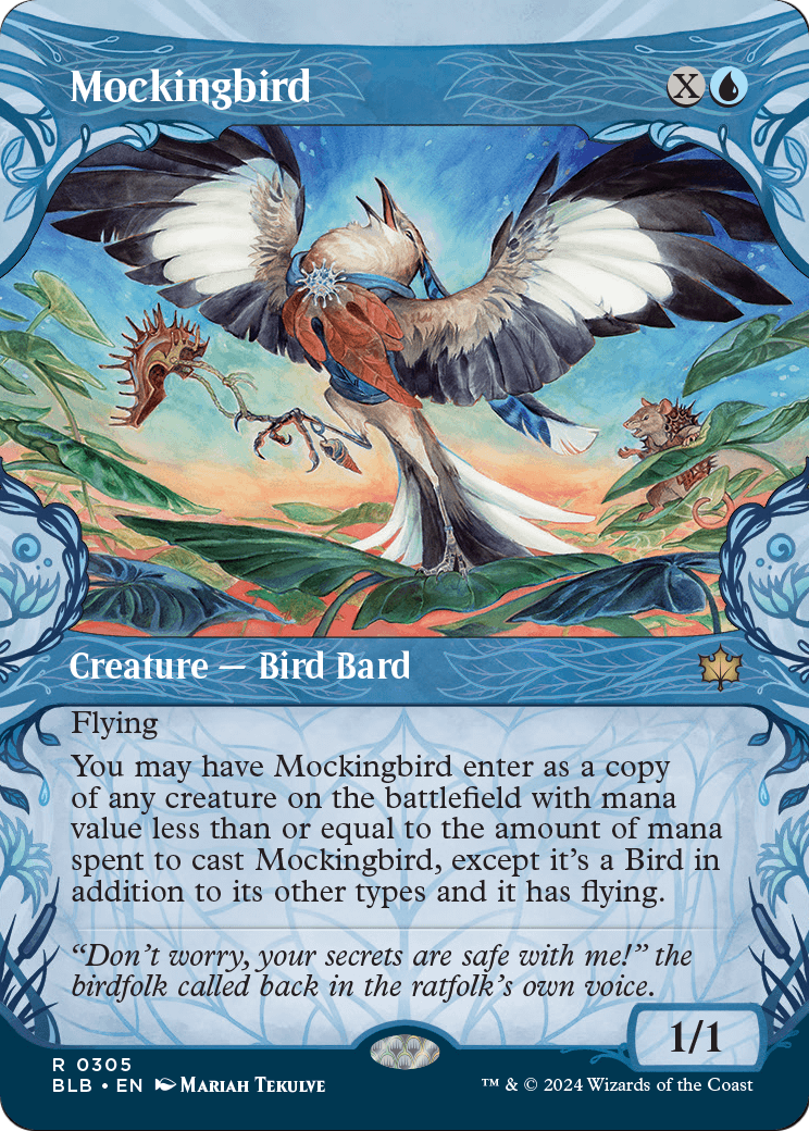 Mockingbird (Showcase) (BLB-305) (Borderless) [Bloomburrow] Foil