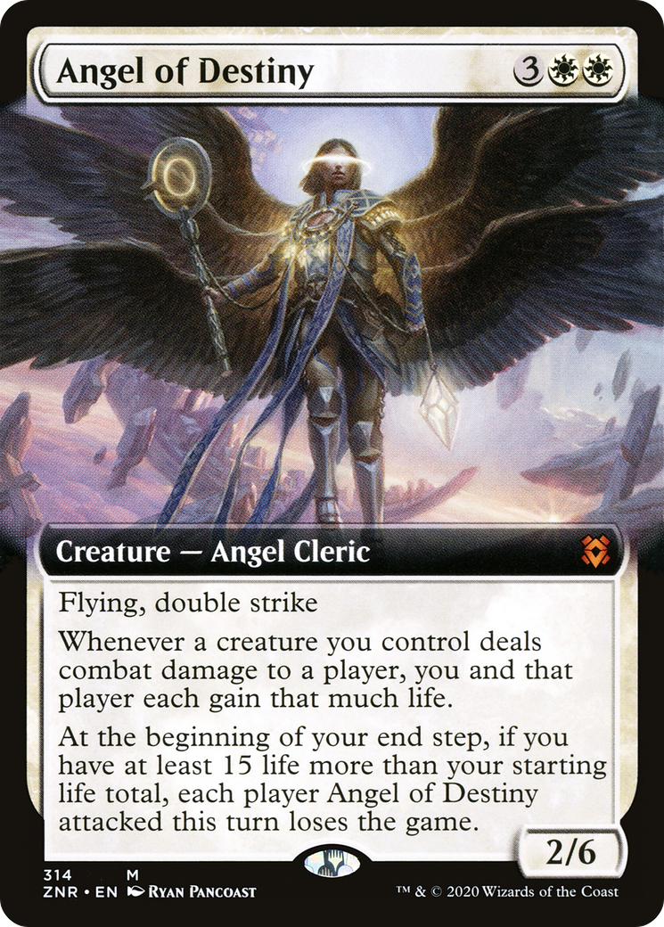 Angel of Destiny (Extended Art) (ZNR-314) [Zendikar Rising] Foil
