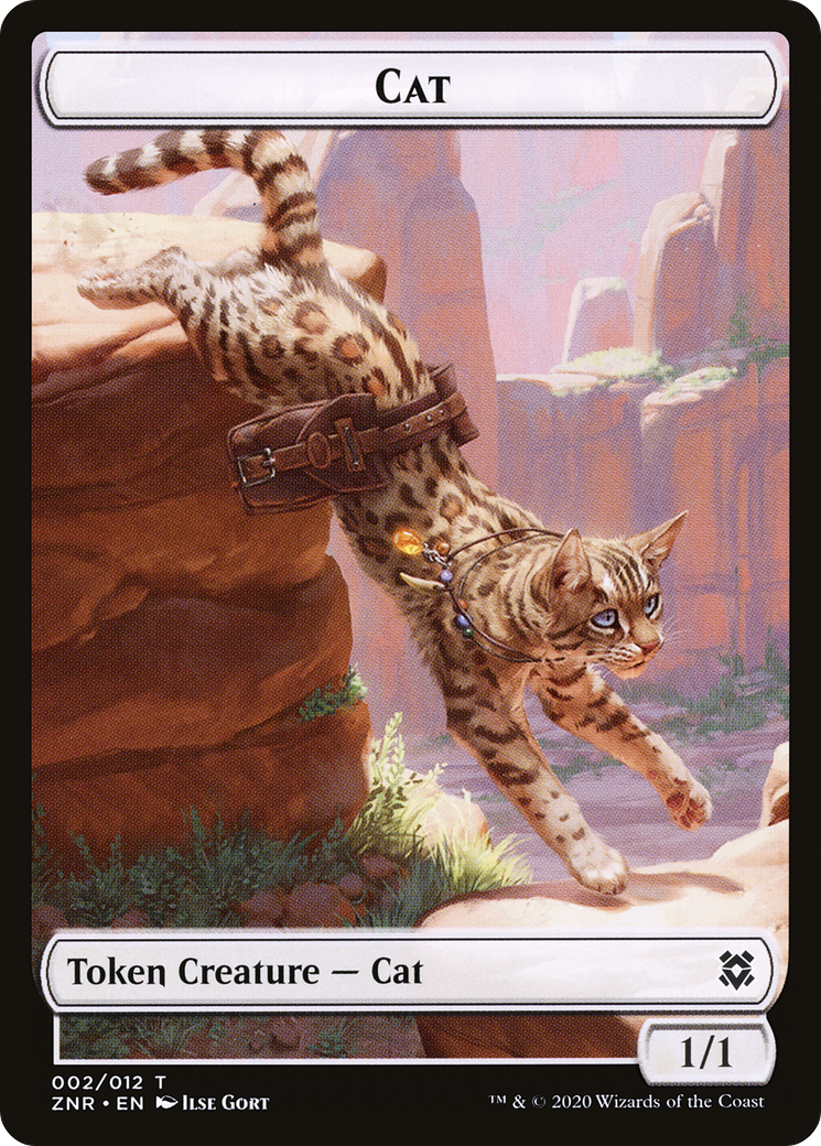 Cat (TZNR-002) [Zendikar Rising Tokens] Foil