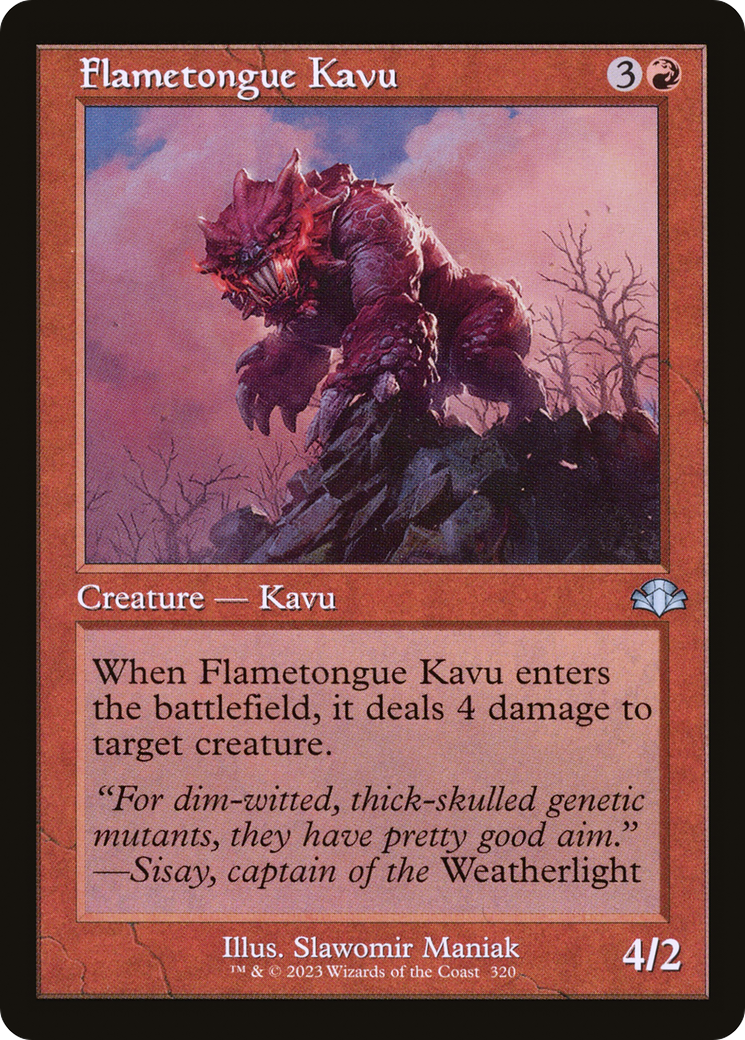 Flametongue Kavu (Retro Frame) (DMR-320) [Dominaria Remastered] Foil