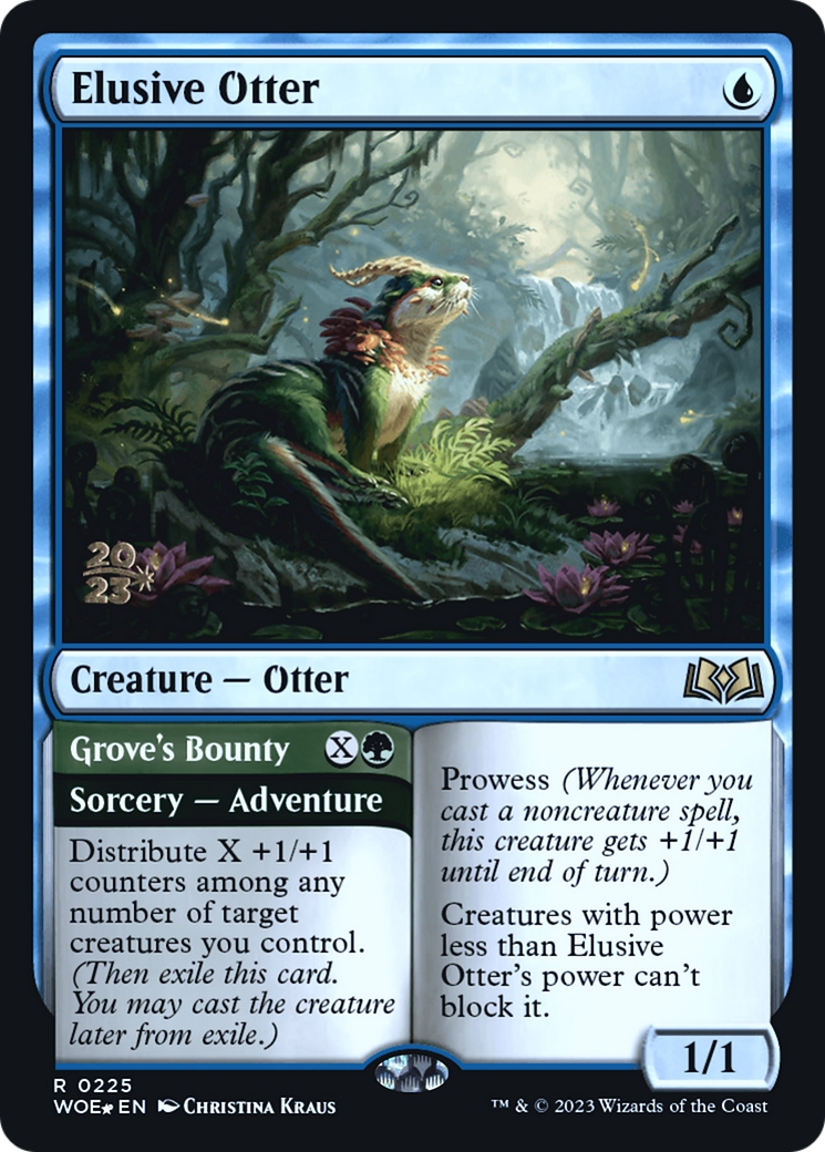 Elusive Otter (PRE-225) [Wilds of Eldraine Promos] Foil
