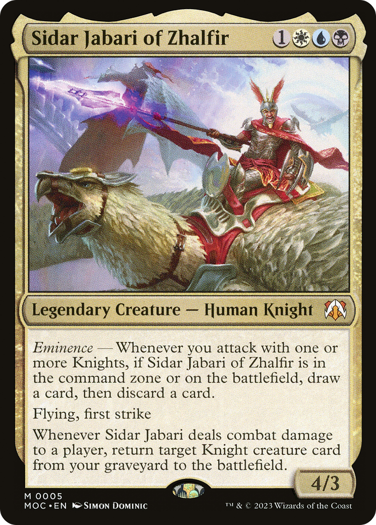 Sidar Jabari of Zhalfir (MOC-005) [March of the Machine Commander]
