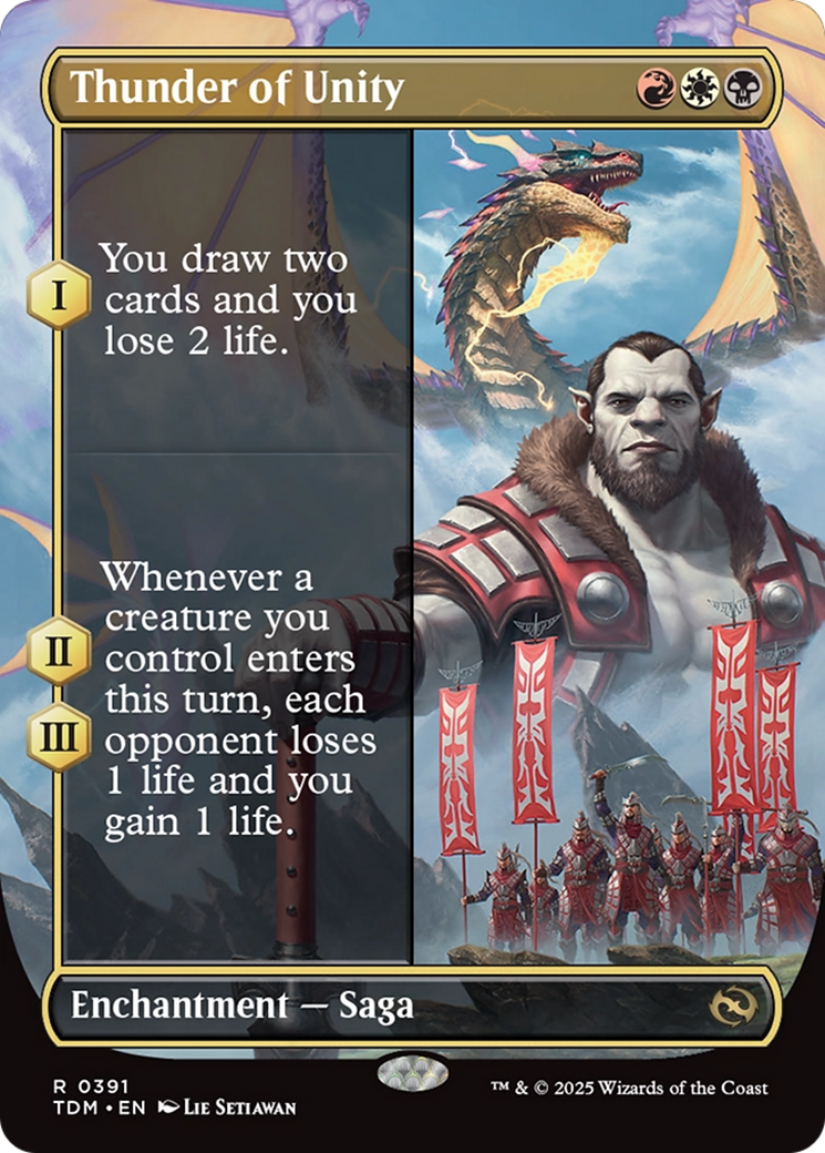 Thunder of Unity (Borderless) (TDM-391) [Tarkir: Dragonstorm] Foil